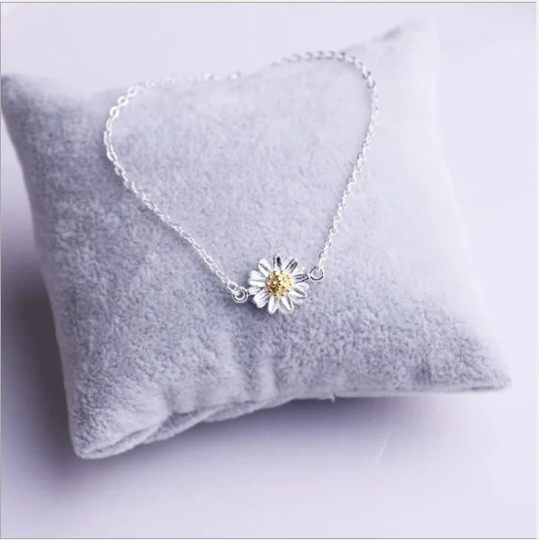 S925 Silver Daisy Flower Bracelet for Students