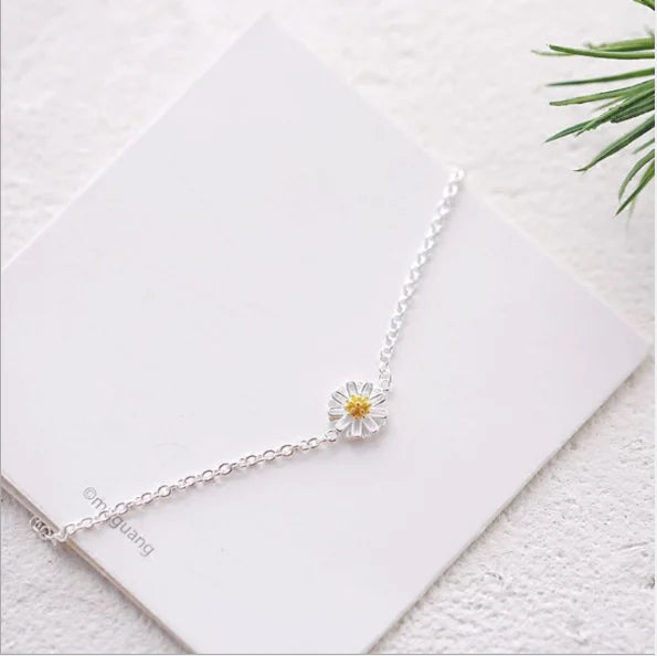 S925 Silver Daisy Flower Bracelet for Students