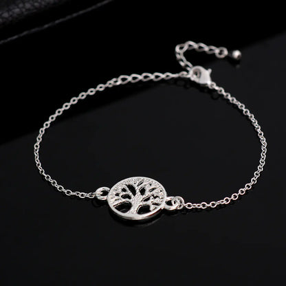 Geometric Round Hollow Tree of Life Bracelet
